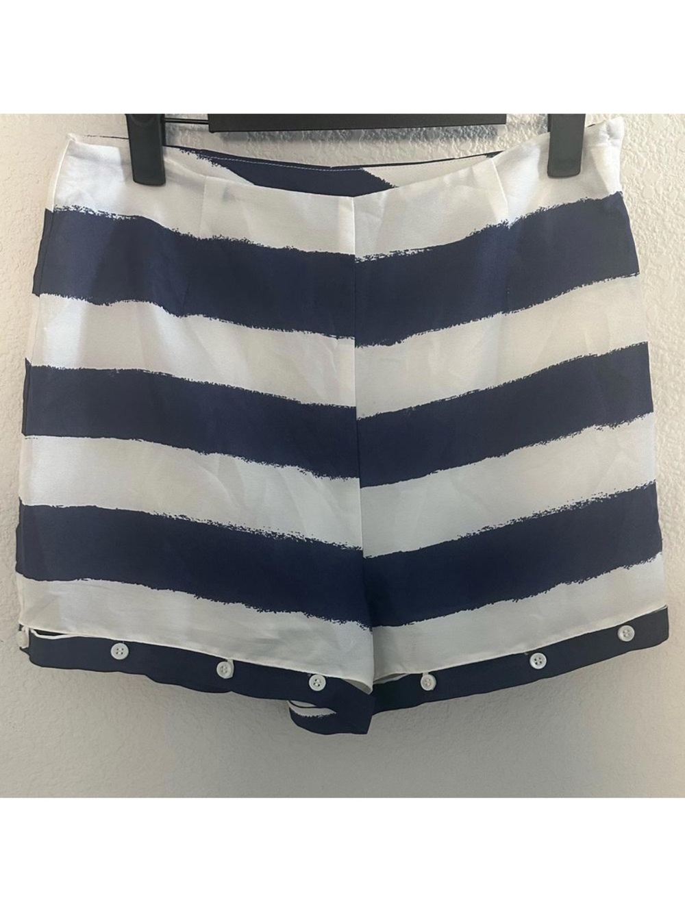 BCBGeneration Navy Blue and White Stripe Silky Sailor Shorts Size 4 Nautical